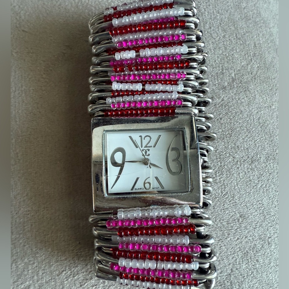 Silver Beaded Women's Watch